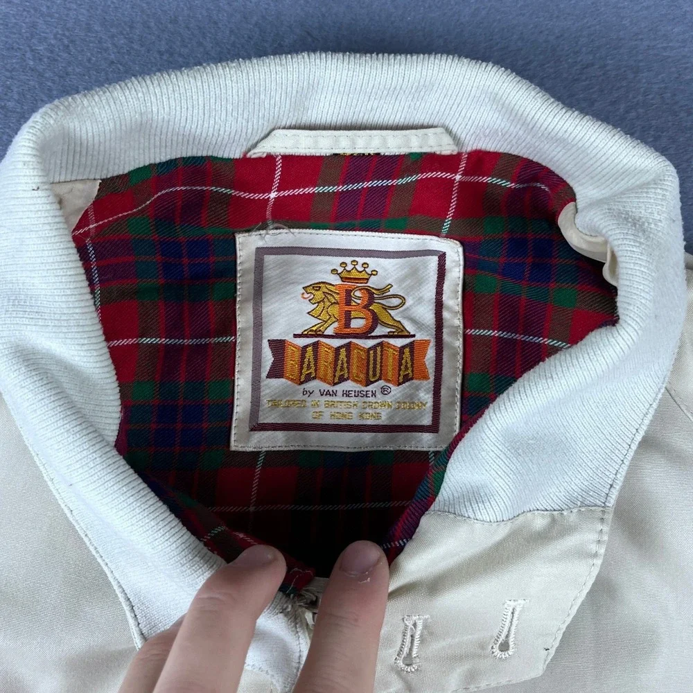 Vintage Baracuta Van Heusen Harrington G9 Jacket Cream Beige Plaid Lining 42R